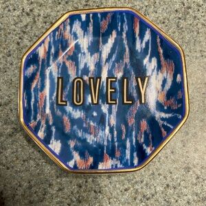 Anthropologie sweet sentiments trinket dish Blue and Gold Patterned